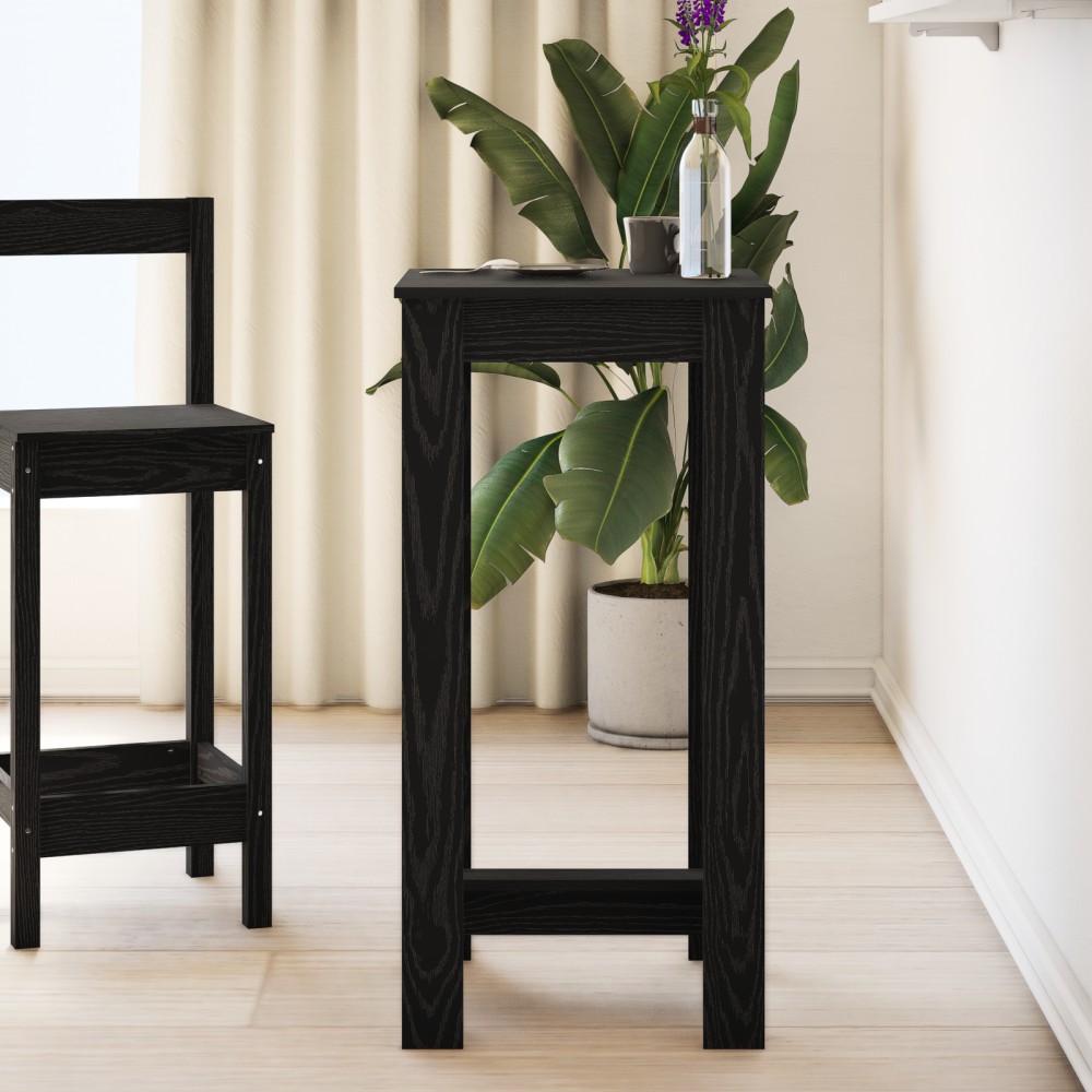 vidaXL Τραπέζι μπαρ 51x50x103.5cm Επεξεργασμένο Ξύλο Μαύρη Οξυά 1 τεμ.