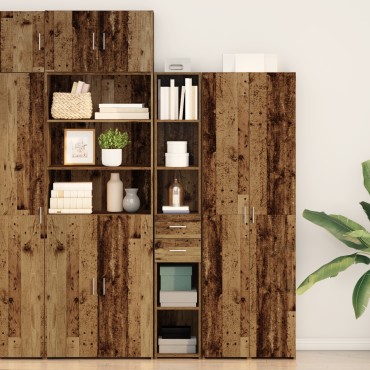vidaXL Υψηλό ντουλάπι Παλιού Ξύλου 30x42,5x185cm Κατασκευασμένο Ξύλο 1 τεμ.