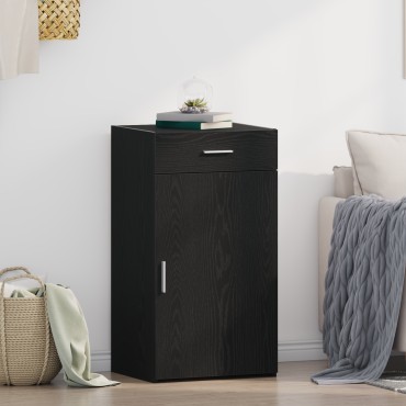 vidaXL Μπουφές Μαύρο Δρυς 30x42,5x93cm Επεξεργασμένο Ξύλο 1 τεμ.