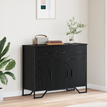 vidaXL Μπουφές Μαύρης Δρυός 97x32.5x74.5cm Επεξεργασμένο Ξύλο 1 τεμ.