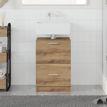 vidaXL ντουλάπι νιπτήρα Καρυδιά 40x37x59cm Επεξεργασμένο Ξύλο