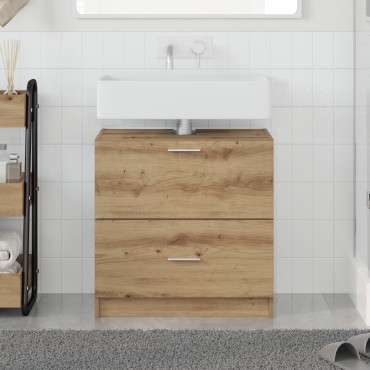 vidaXL Ντουλάπα Νιπτήρα Ξύλο Τέχνης 59x37x59cm Επεξεργασμένο Ξύλο
