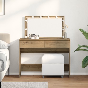 vidaXL Τουαλέτα με LED Καλλιτεχνικού Δρυός 100x40x120cm 1 τεμ.
