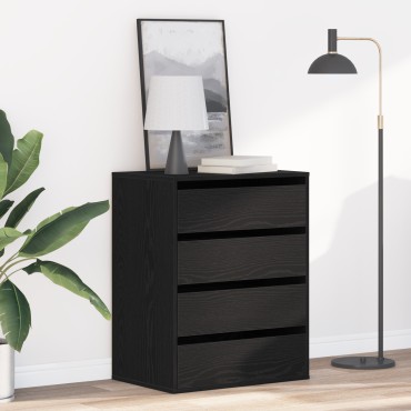 vidaXL Συρταριέρα Μαύρη Δρυς 60x41x76cm Επεξεργασμένη Ξυλεία 1 τεμ.