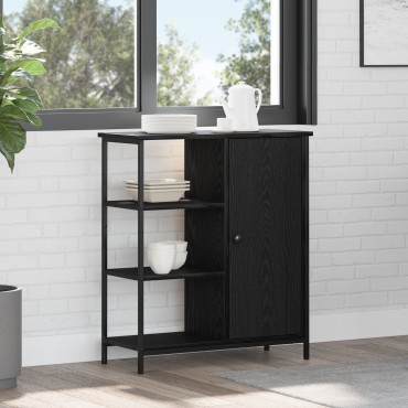 vidaXL Μπουφές Μαύρος Δρυς 70x30x80cm Επεξεργασμένο Ξύλο 1 τεμ.