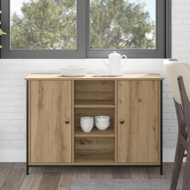 vidaXL Έπιπλο Artisan Οξιά 100x35x70cm Επεξεργασμένου Ξύλου και Χάλυβα 1 τεμ.