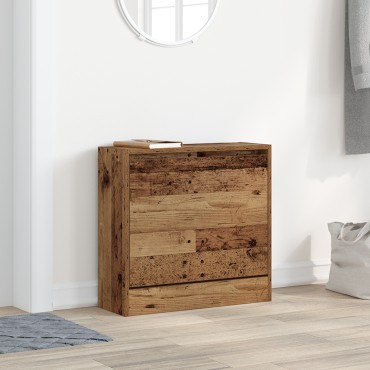 vidaXL Ντουλάπι Παπουτσιών από Γηρασμένο Ξύλο 60x21x57cm Κατασκευασμένο από Μηχανικά Υλικά
