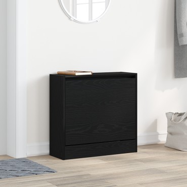 vidaXL Ντουλάπα Παπουτσιών Μαύρο Δρυς 60x21x57cm Επεξεργασμένο Ξύλο