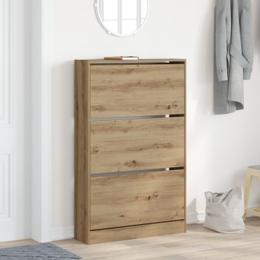 vidaXL Ντουλάπα Παπουτσιών Καρυδιά 80x21x125,5cm Επεξεργασμένο Ξύλο