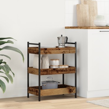 vidaXL Καρότσι Κουζίνας Παλαιό ξύλο 50x30x70cm 1 τεμ.