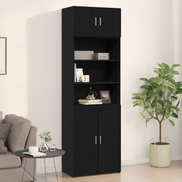 vidaXL Ντουλάπι Τοίχου Μαύρο Δρυς 70x42,5x40cm Επεξεργασμένο Ξύλο 1 τεμ.