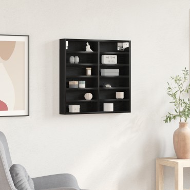 vidaXL Βιτρίνα Μαύρη Δρυς 60x8,5x58cm Επεξεργασμένο Ξύλο