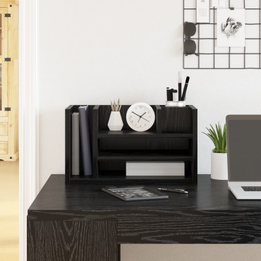 vidaXL Οργανωτής Γραφείου Μαύρης Δρυός 44.5x24x25 εκ. Ξυλεία