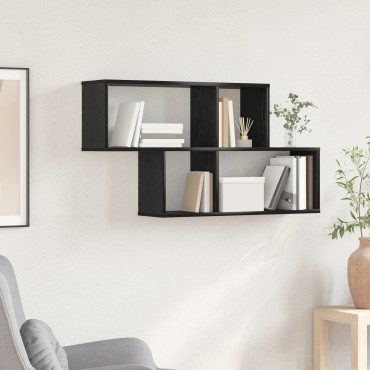 vidaXL Ράφι Τοίχου Μαύρη Δρυς 100x20x53cm Επεξεργασμένο Ξύλο 1 τεμ.