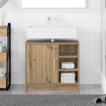 vidaXL Ντουλάπι νιπτήρα Artisan Oak 63x29x55cm Επεξεργασμένο ξύλο