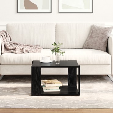 vidaXL Τραπεζάκι σαλονιού Μαύρη Οξυά 51,5x51,5x30 εκ 1 τεμ.
