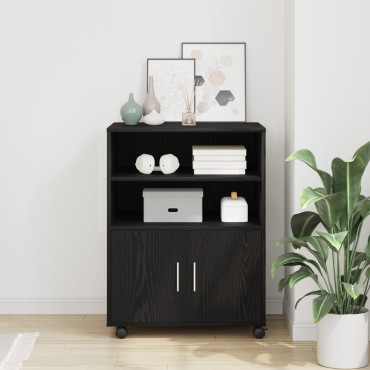 vidaXL Ρολλινγκ Καρνέ Μπλέ με Μαύρη Δρυς 60x48x81cm Επεξεργασμένο Ξύλο