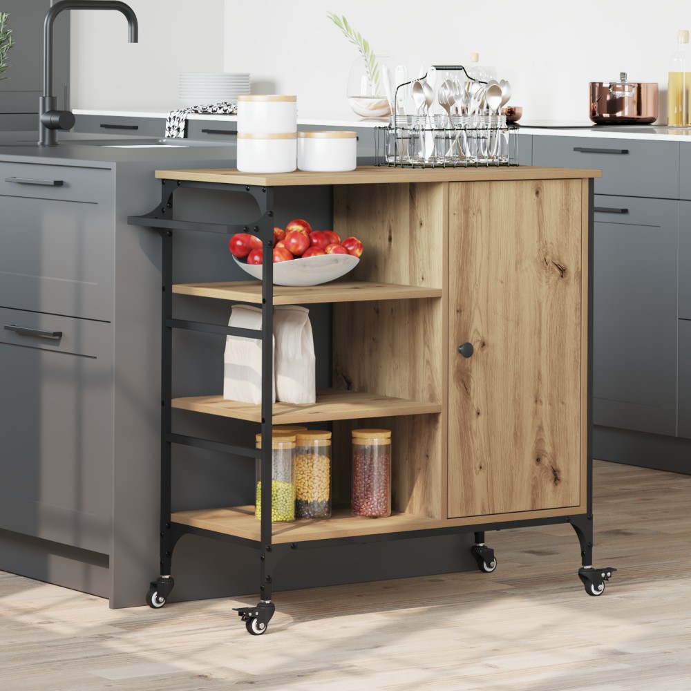 vidaXL Καρότσι Κουζίνας Artisan Oak 87.5x39x84.5 εκ 1 τεμ.