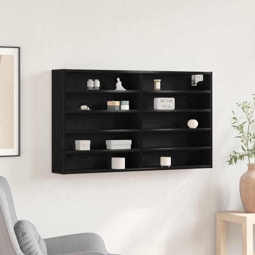 vidaXL Βιτρίνα Μαύρη Βελανιδιά 100x15x58cm Επεξεργασμένο ξύλο
