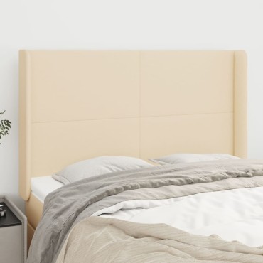 vidaXL Κεφαλάρι με Πτερύγια Κρεμ 147x16x118/128cm Υφασμάτινο 1 τεμ.