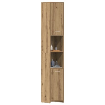 vidaXL Στήλη Μπάνιου Τεχνίτης Δρυς 30x30x183,5cm Επεξεργασμένο Ξύλο 1 τεμ.
