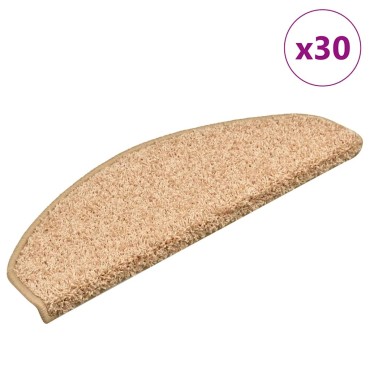 vidaXL Πατάκια για σκάλες 30 τεμάχια Χρυσό 65x21x4 εκ.