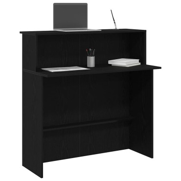 vidaXL Γραφείο υποδοχής Μαύρο 100x50x103,5cm Κατασκευασμένο ξύλο 1 τεμ.