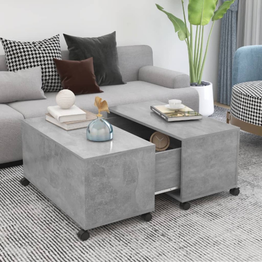 vidaXL Τραπεζάκι Σαλονιού Γκρι Σκυροδέματος 75x75x38cm Μοριοσανίδα 1 τεμ.