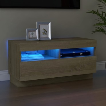 vidaXL Έπιπλο Τηλεόρασης με LED Sonoma Δρυς 80x35x40cm