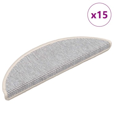 vidaXL Πατάκια Σκάλας Αυτοκόλλητα 15 τεμ. Ασημί 56x17x3 εκ.