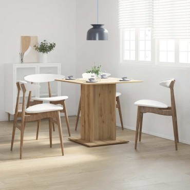 vidaXL Τραπεζαρία Αρτισιανή Δρυς 80x80x75cm από Επεξεργασμένο Ξύλο 1 τεμ.