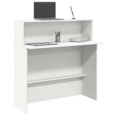 vidaXL Γραφείο υποδοχής Λευκό 100x50x103,5cm Επεξεργασμένο Ξύλο 1 τεμ.