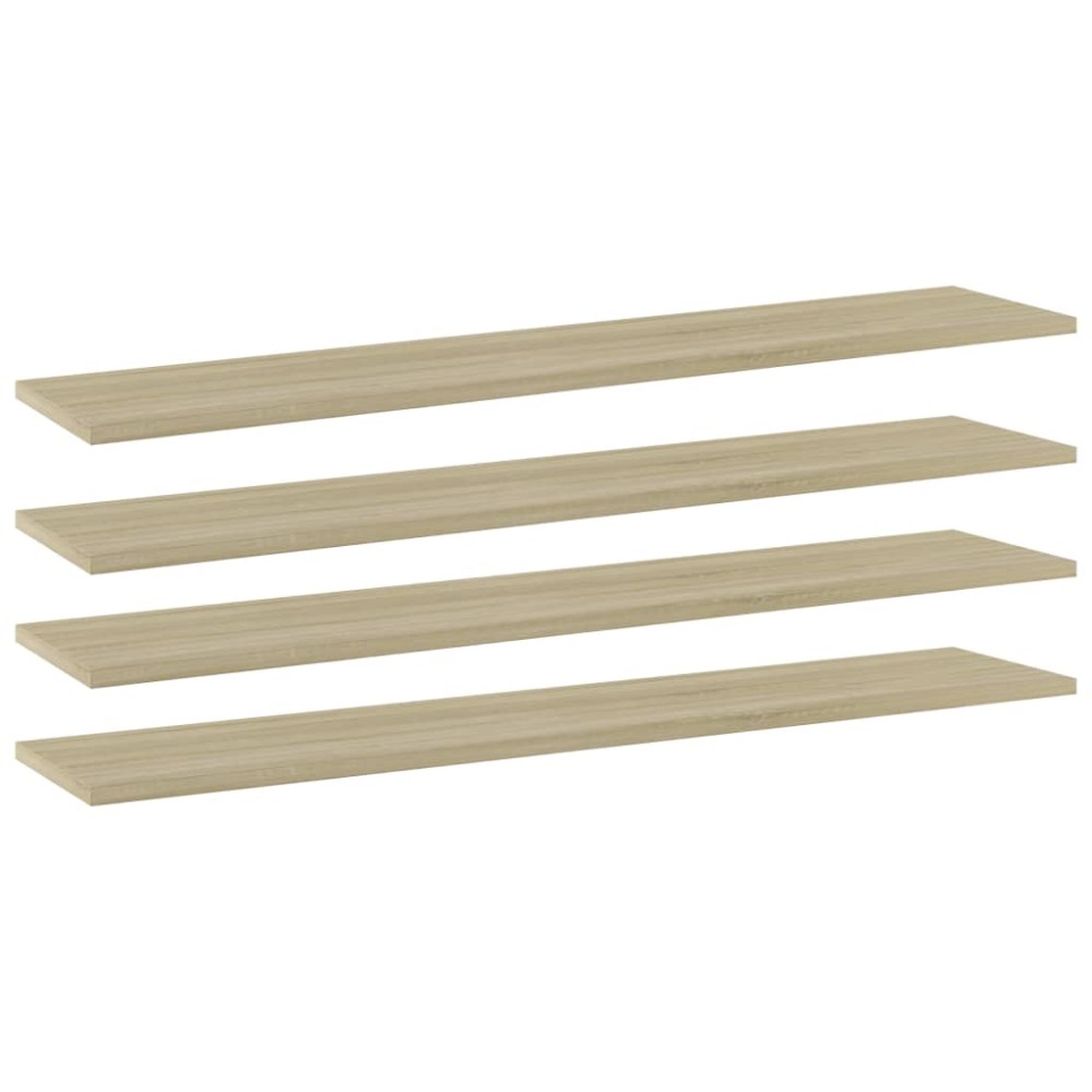 vidaXL Ράφια Βιβλιοθήκης 4 τεμ. Sonoma Δρυς 100x20x1,5cm Μοριοσανίδα