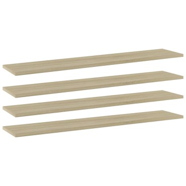 vidaXL Ράφια Βιβλιοθήκης 4 τεμ. Sonoma Δρυς 100x20x1,5cm Μοριοσανίδα