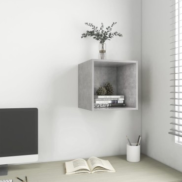 vidaXL Ντουλάπι Τοίχου Γκρι Σκυροδέματος 37x37x37cm από Επεξ. Ξύλο 1 τεμ.