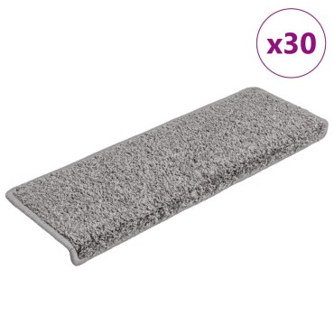 vidaXL Πατάκια Σκάλας 30 τεμ. Γκρι 65 x 21 x 4 εκ.
