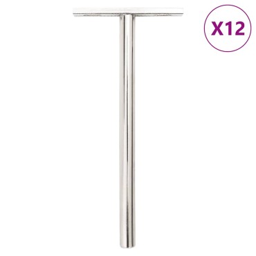 vidaXL Πλωτά στηρίγματα ραφιών 12 τεμ. Ø10x150 χιλ. Ανθρακοχάλυβας