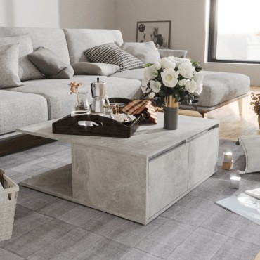 vidaXL Τραπεζάκι Σαλονιού Γκρι Σκυρ. 80x80x31cm Μοριοσανίδα 1 τεμ.