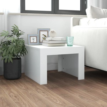 vidaXL Τραπεζάκι Σαλονιού Λευκό 50x50x35cm από Επεξεργασμένο Ξύλο 1 τεμ.