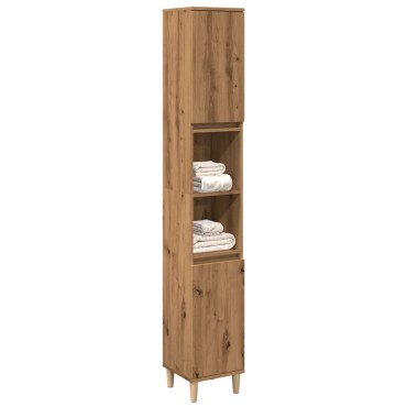 vidaXL Ντουλάπι μπάνιου Δρυς τεχνίτης 30x30x190cm Κατασκευασμένο ξύλο 1 τεμ.