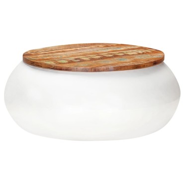 vidaXL Τραπεζάκι Σαλονιού Λευκό 68x68x30cm Μασίφ Ανακυκλωμένο Ξύλο 1 τεμ.