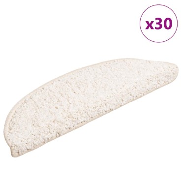 vidaXL Πατάκια για σκάλες 30 τεμάχια Λευκό 56x17x3 cm