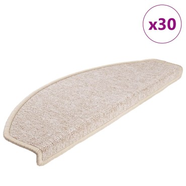 vidaXL Πατάκια για σκάλες 30 τεμάχια Taupe 65x24x4 cm