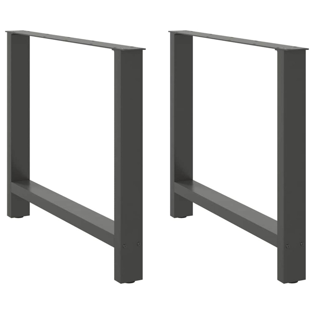 vidaXL Πόδια Τραπεζαρίας Ανθρακί 2 τεμ. 100x(72-73)cm Ατσάλι