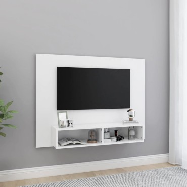 vidaXL Έπιπλο Τηλεόρασης Τοίχου Λευκό 120x23,5x90cm Μοριοσανίδα