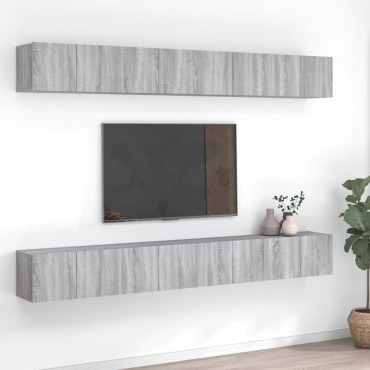 vidaXL Έπιπλα Τηλεόρασης 8 τεμ. Γκρι Sonoma 60x30x30cm Επεξεργ. Ξύλο