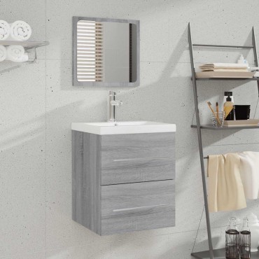 vidaXL Ντουλάπι Μπάνιου με Καθρέφτη Γκρι Sonoma 41x38,5x48cm