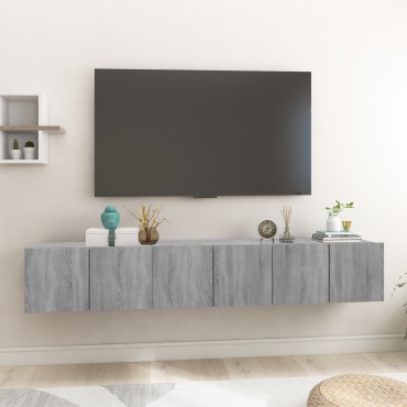 vidaXL Έπιπλα Τηλεόρασης Κρεμαστά 3 τεμ. Γκρι 60x30x30cm Επεξ. Ξύλο