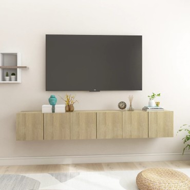 vidaXL Ντουλάπια Τηλεόρασης Κρεμαστά 3 τεμ. Sonoma Δρυς 60x30x30cm