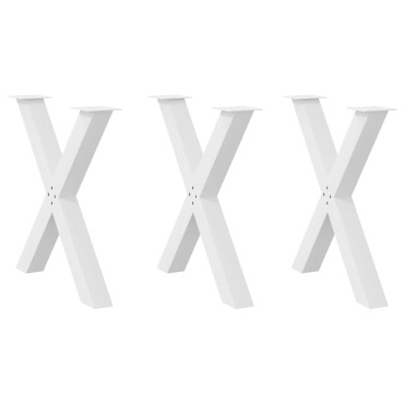 vidaXL Πόδια Τραπεζαρίας σε Σχήμα Χ 3 τεμ. Λευκά 70x(72-73)cm Ατσάλι
